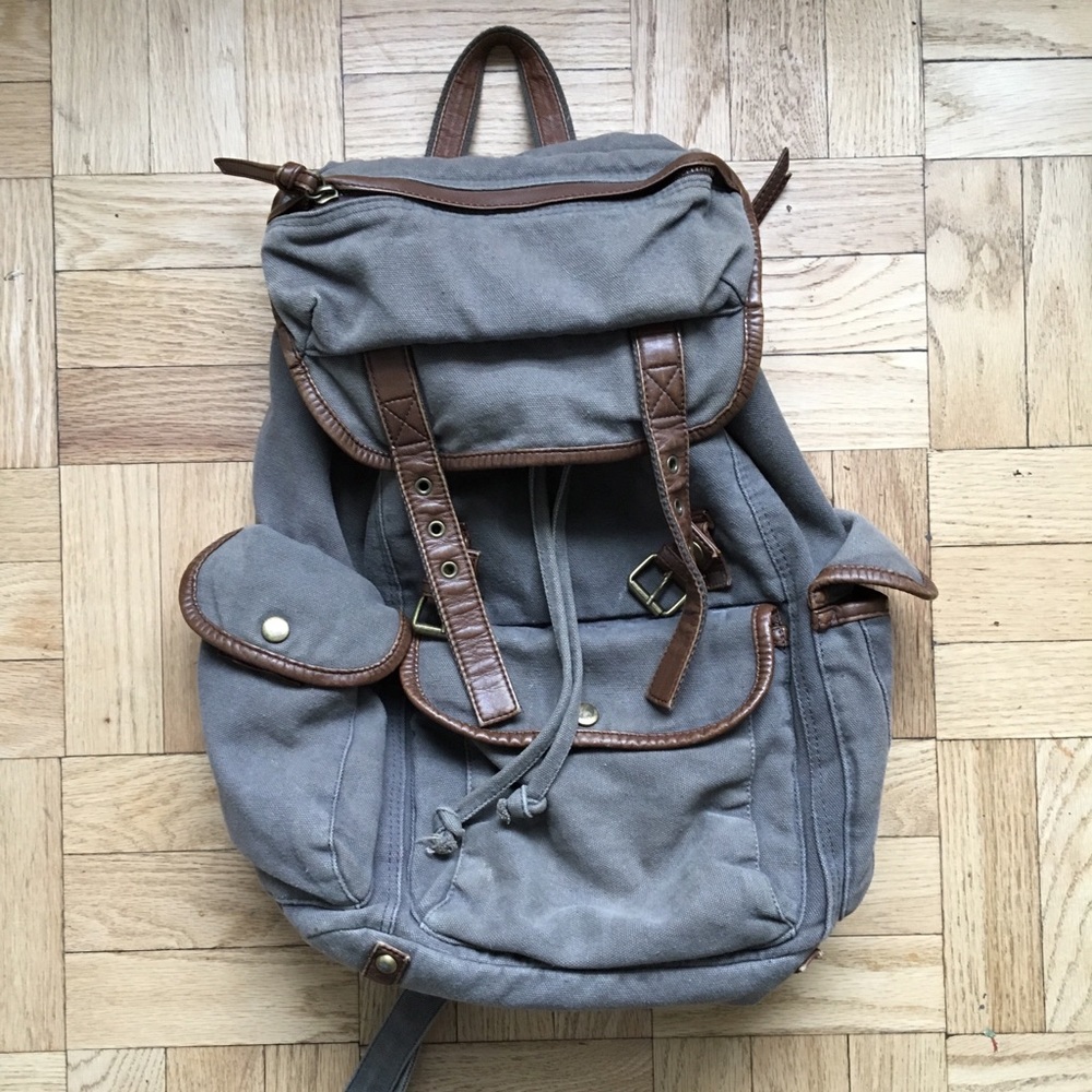 Ecote Charcoal Canvas Knapsack